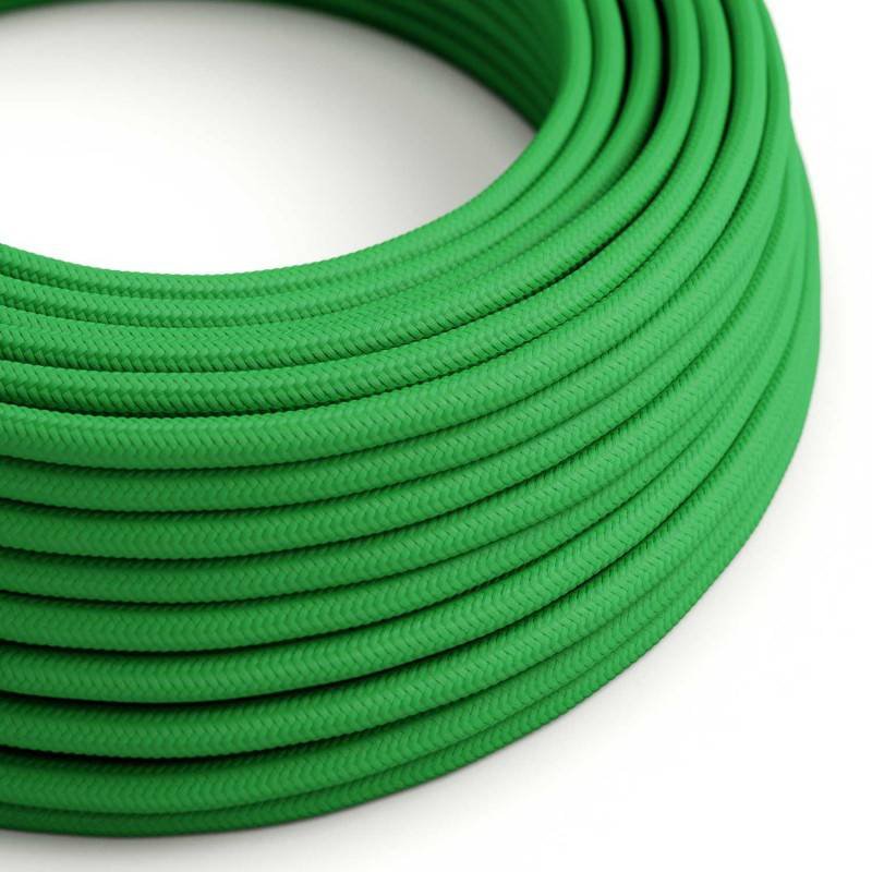 Round 3 Core Electric Cable Covered with Rayon in Bright Green* - XZ3RM06 - Uneeka